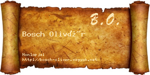 Bosch Olivér névjegykártya